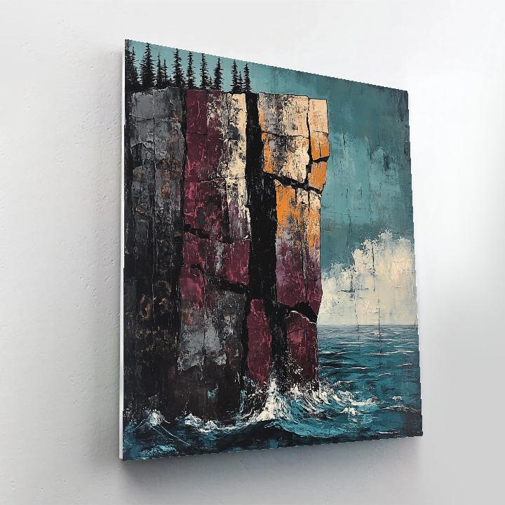 Arthur Lismer Inspired Sculptural Rock Sentinel Number painting