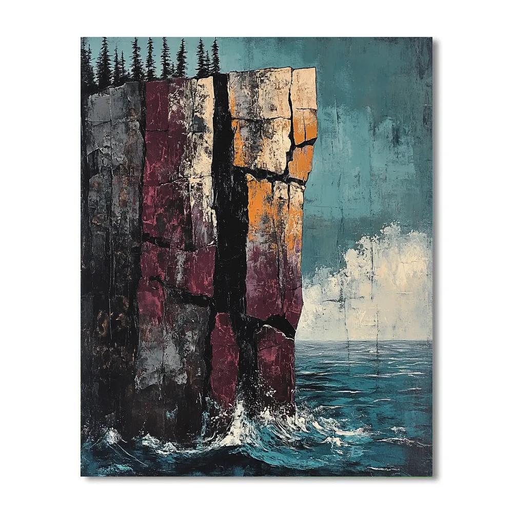Arthur Lismer Inspired Sculptural Rock Sentinel Number painting