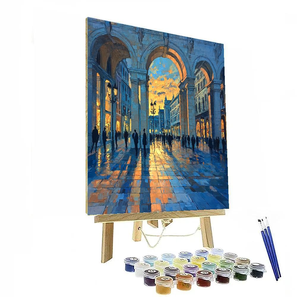 Giorgio De Chirico Inspired Empty Plaza paint by color
