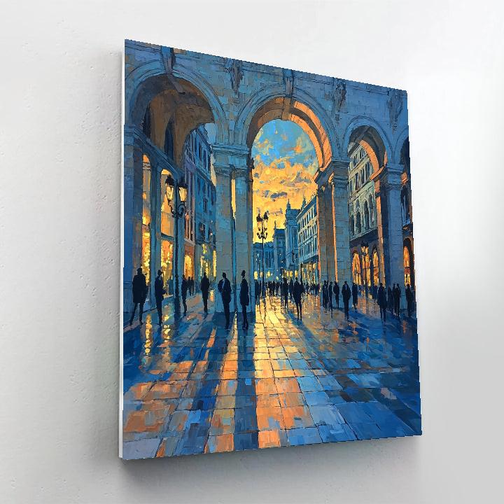 Giorgio De Chirico Inspired Empty Plaza paint by color