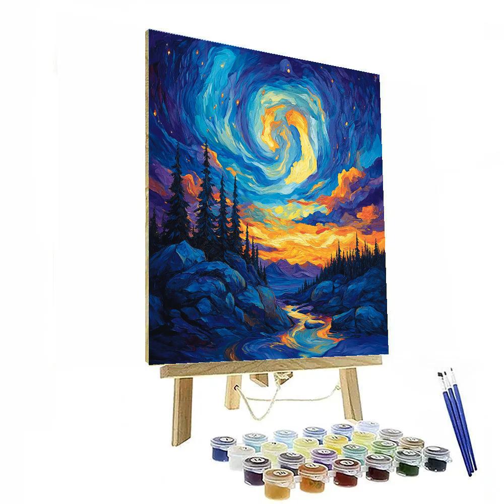 AY Jackson Inspired Northern Wilderness Aurora DIY paint by numbers