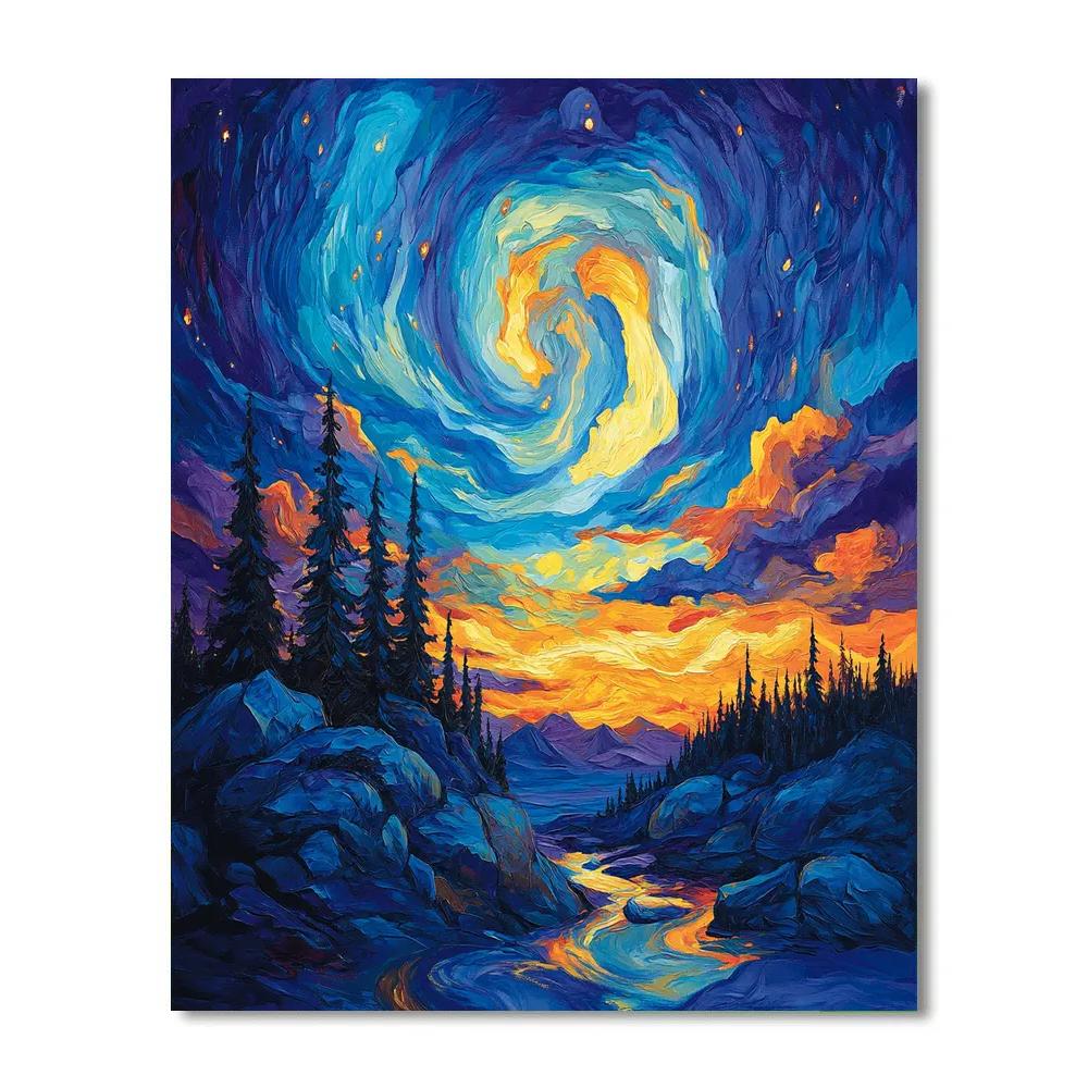 AY Jackson Inspired Northern Wilderness Aurora DIY paint by numbers