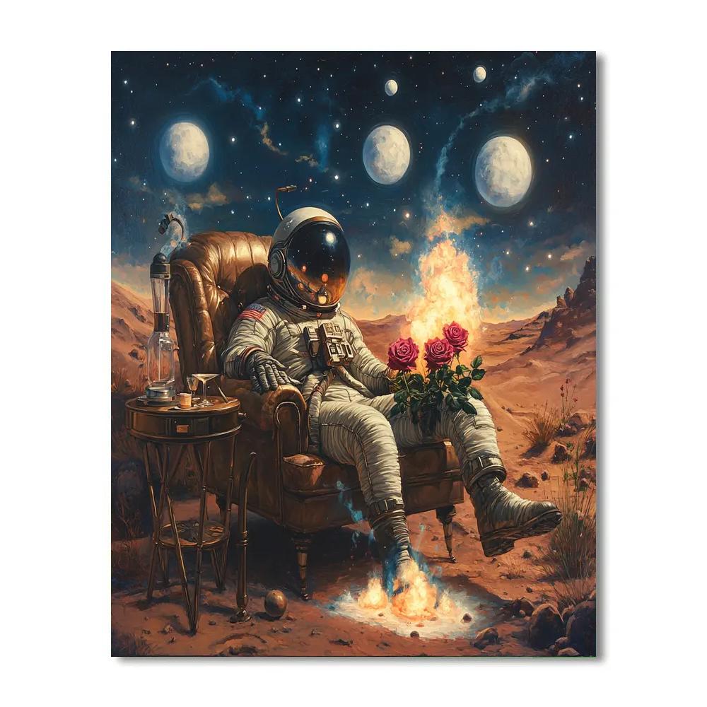 Salvador Dali Inspired Astronaut Garden Paint by numbers kits