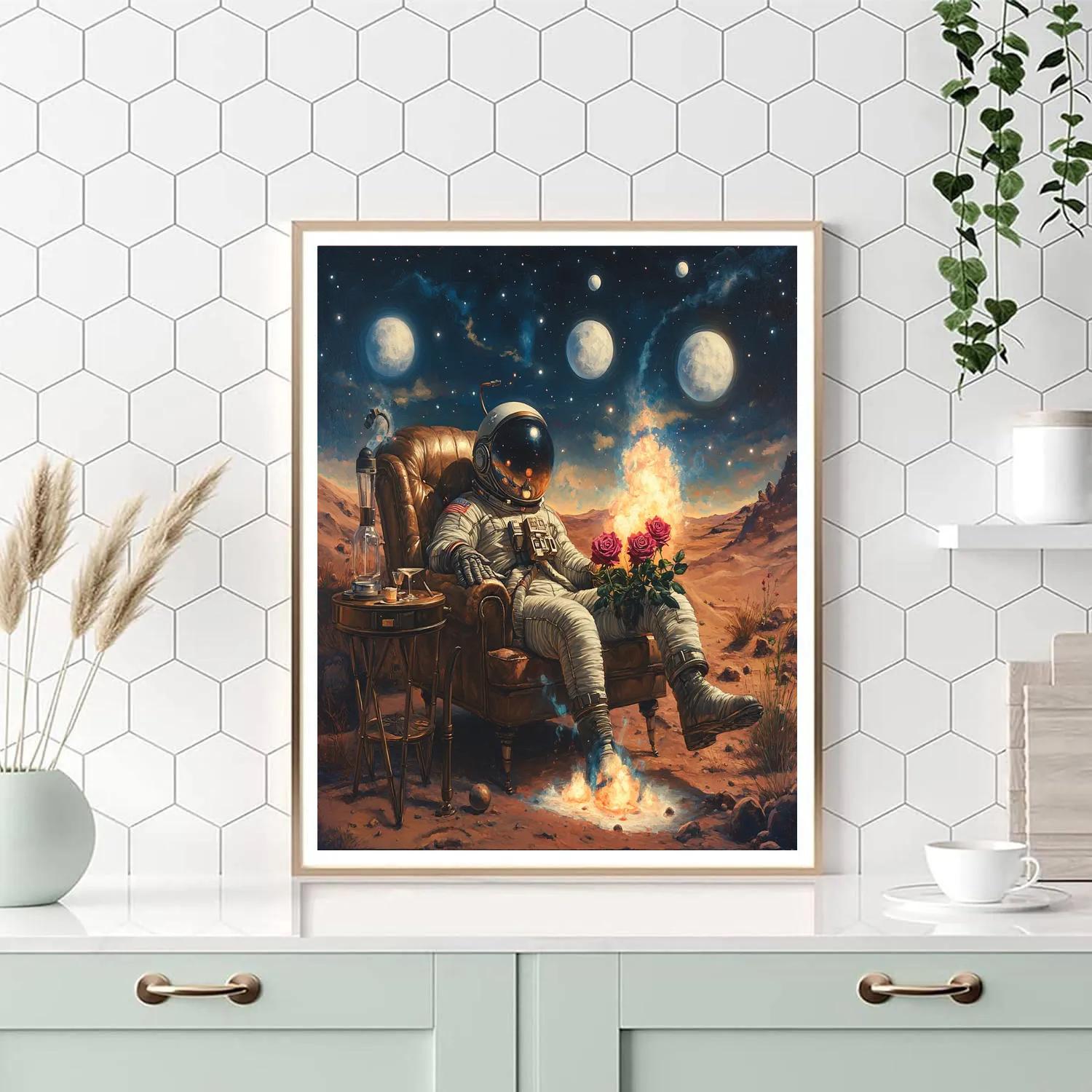 Salvador Dali Inspired Astronaut Garden Paint by numbers kits