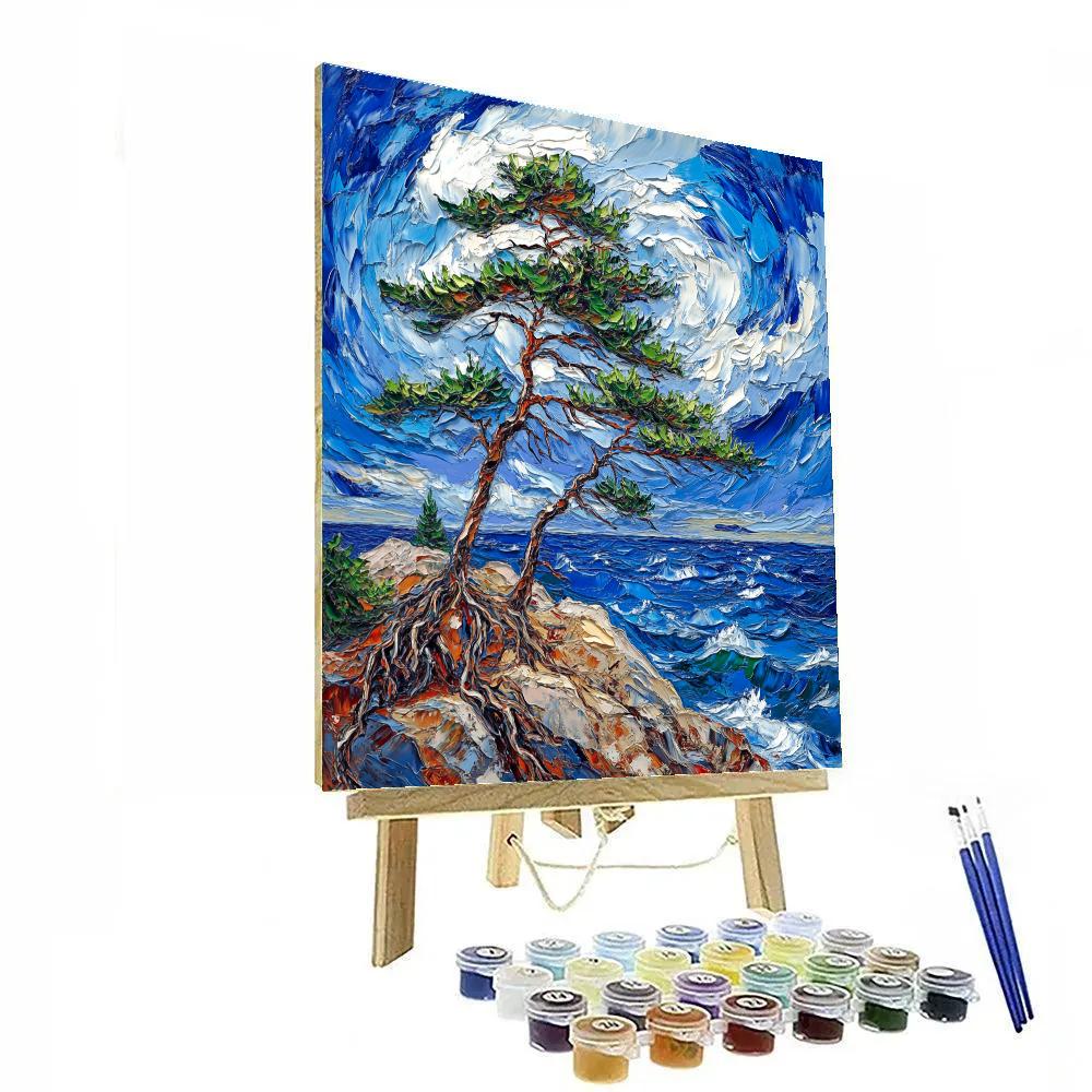 Arthur Lismer Inspired Storm Tossed Pines Number painting