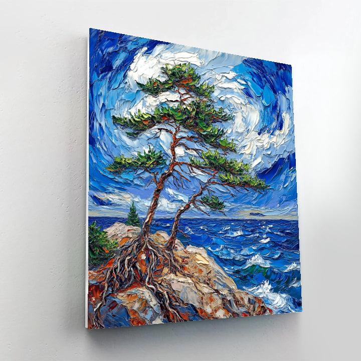 Arthur Lismer Inspired Storm Tossed Pines Number painting