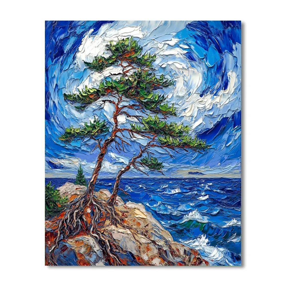 Arthur Lismer Inspired Storm Tossed Pines Number painting