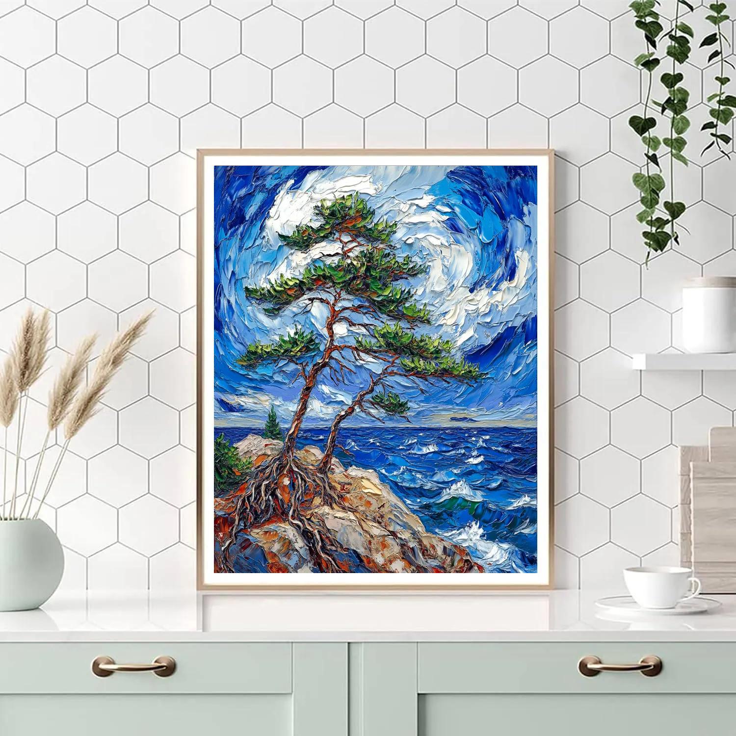 Arthur Lismer Inspired Storm Tossed Pines Number painting