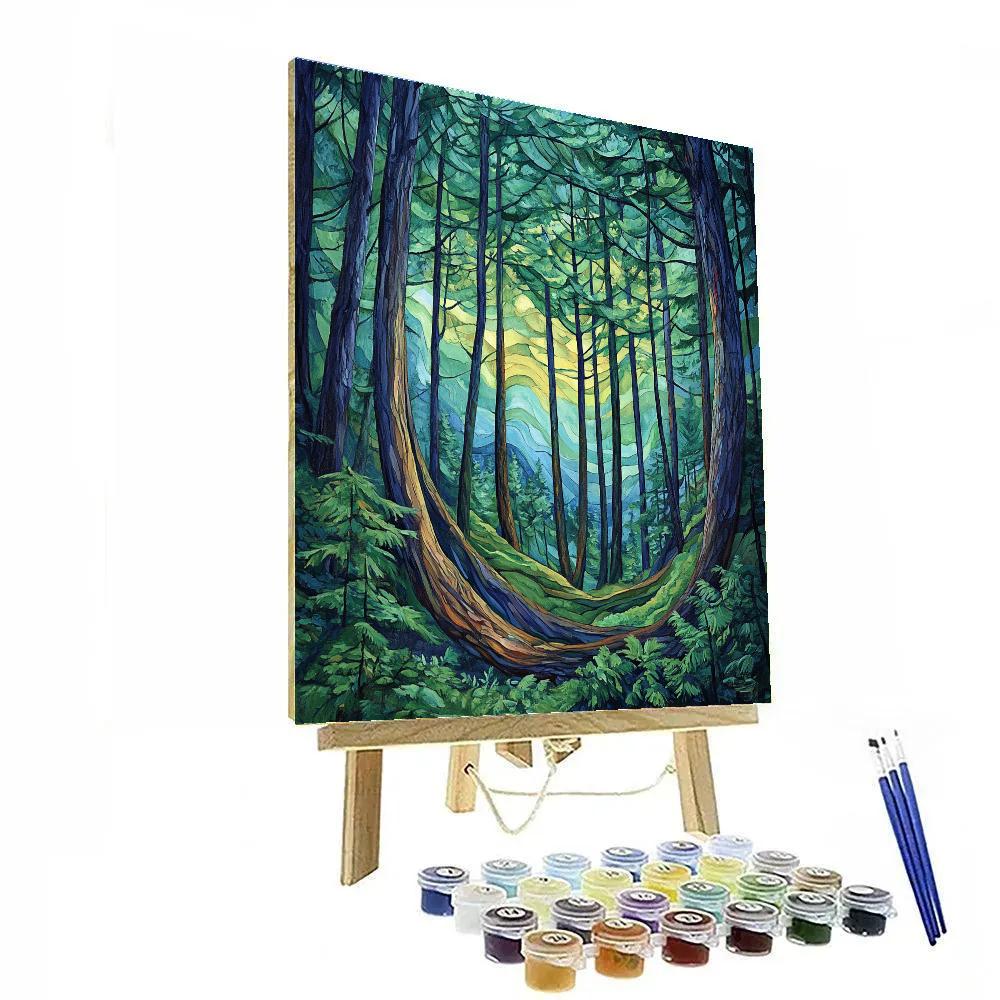 Emily Carr Inspired Cathedral Grove Canopy paint by numbers