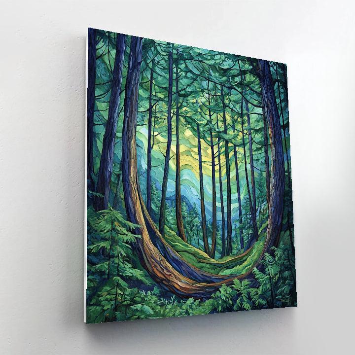 Emily Carr Inspired Cathedral Grove Canopy paint by numbers