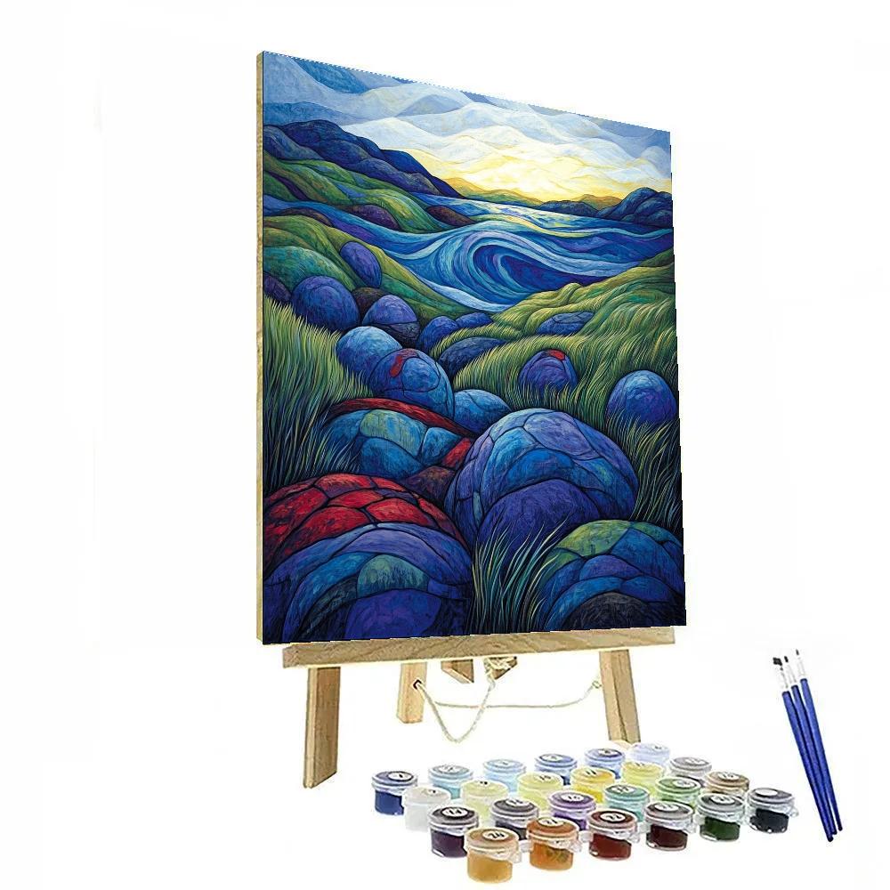 Edvard Munch Inspired Trembling Rock Chorus paint by numbers