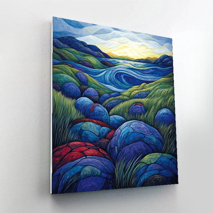 Edvard Munch Inspired Trembling Rock Chorus paint by numbers