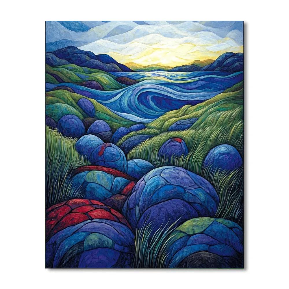 Edvard Munch Inspired Trembling Rock Chorus paint by numbers