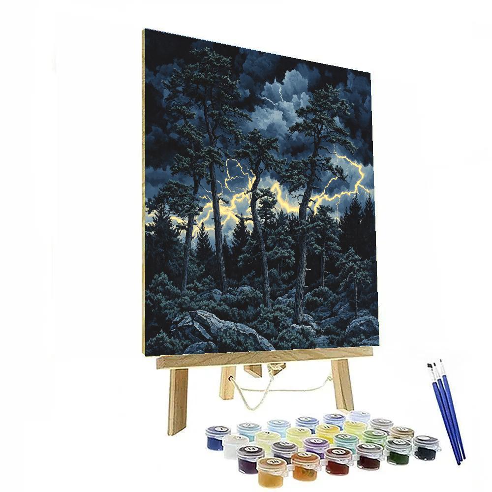 Francisco Goya Inspired Twisted Pines Beneath Thunderclouds Numbered painting kits