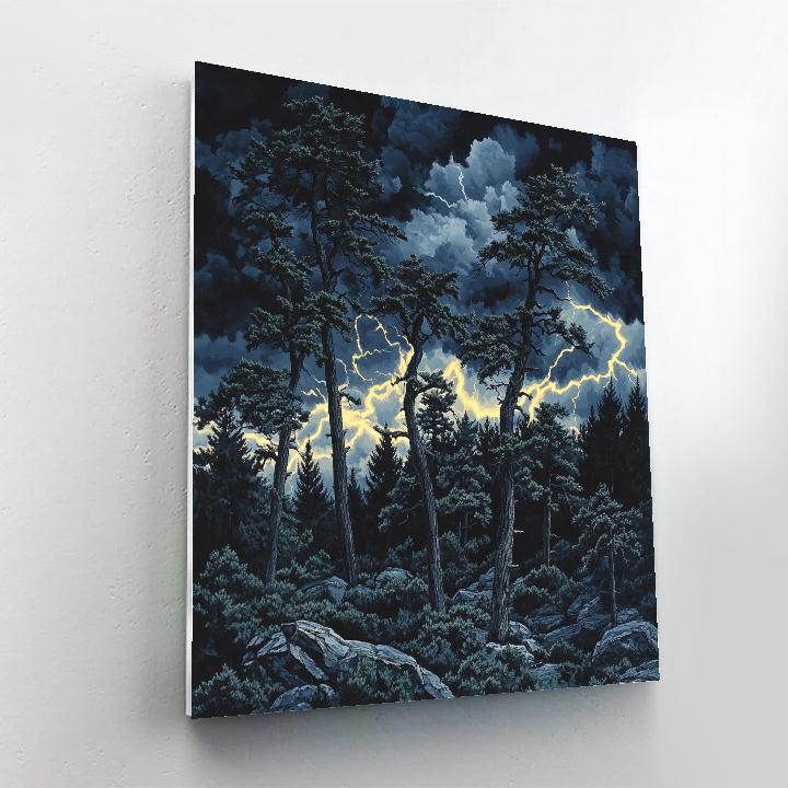 Francisco Goya Inspired Twisted Pines Beneath Thunderclouds Numbered painting kits
