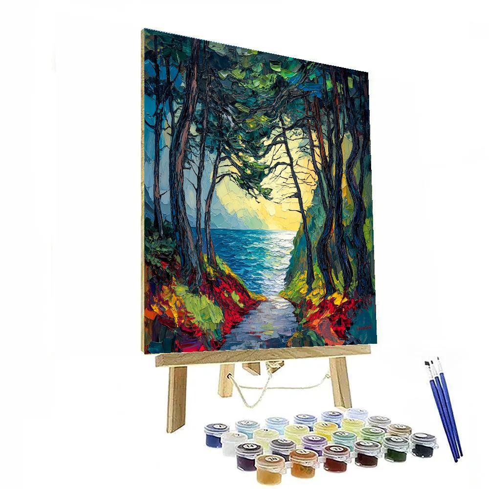 Edvard Munch Inspired Enchanted Fjord Forest DIY paint by numbers