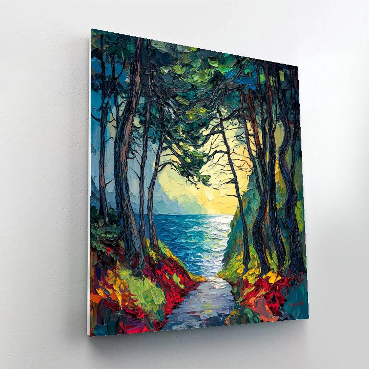 Edvard Munch Inspired Enchanted Fjord Forest DIY paint by numbers