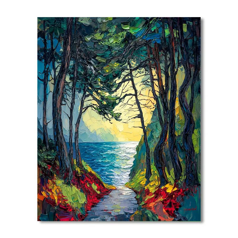 Edvard Munch Inspired Enchanted Fjord Forest DIY paint by numbers