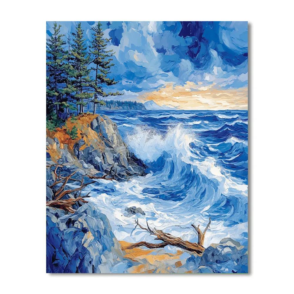 Emily Carr Inspired Stormbound Pacific Coast DIY paint by numbers