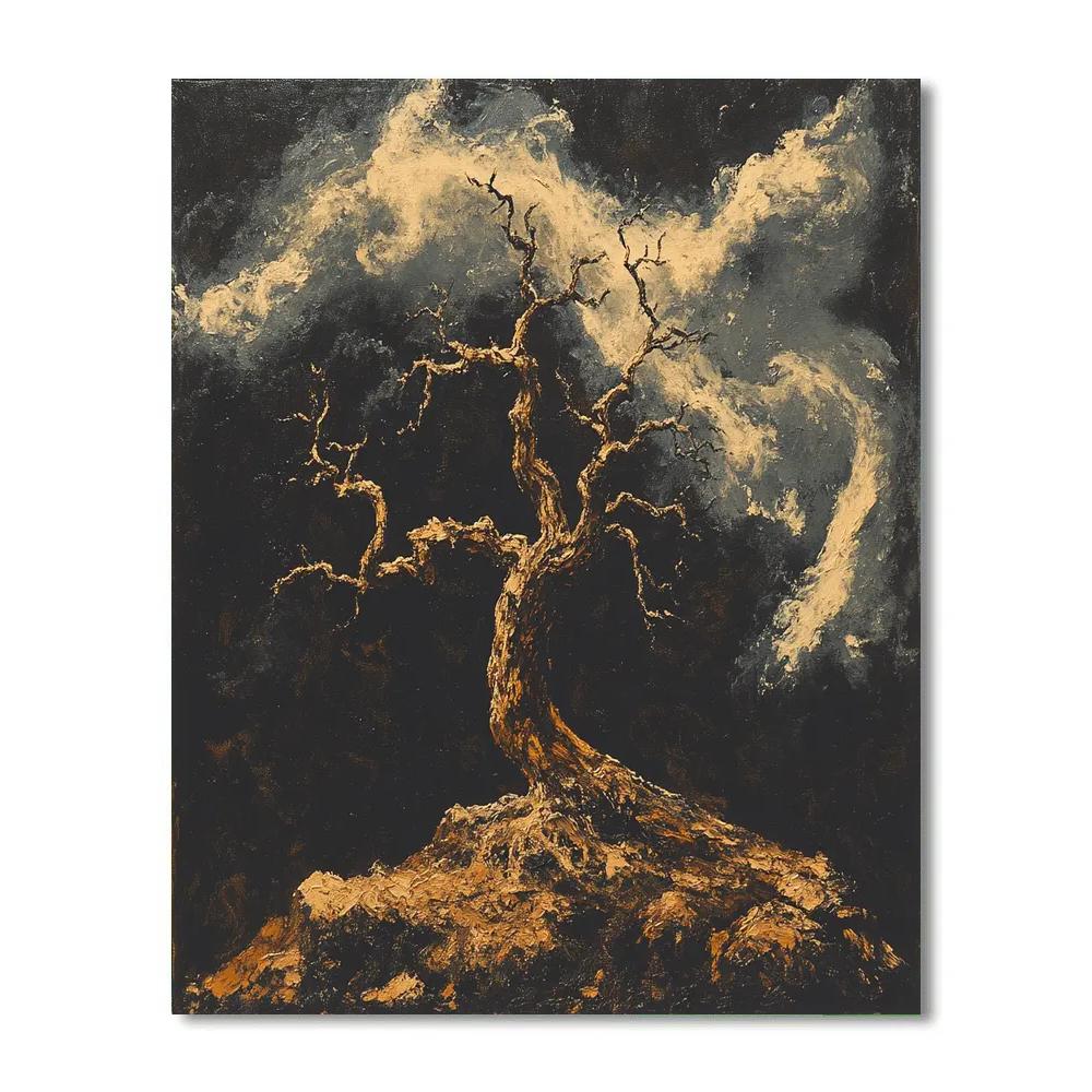 Francisco Goya Inspired Weathered Oak On Wind-Swept Ridge paint by number