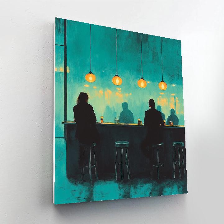 Edward Hopper Inspired Night Cafe paint by color