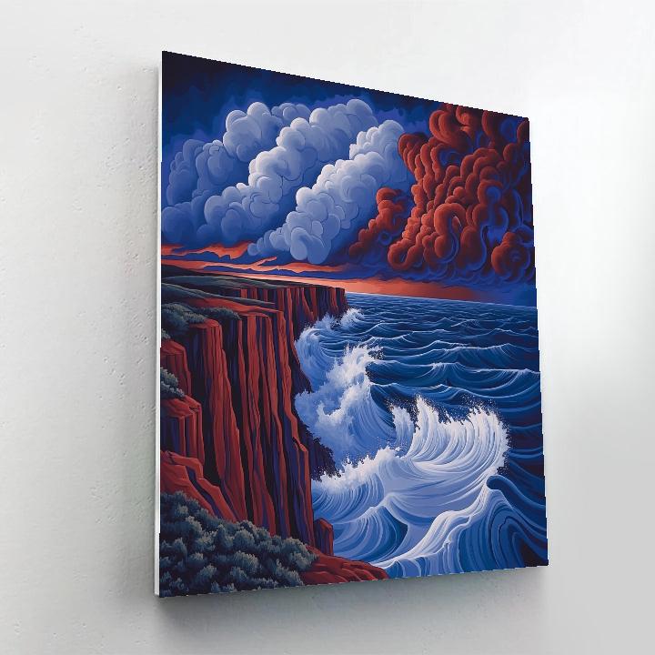 Edvard Munch Inspired Stormsong Cliffs DIY paint by numbers