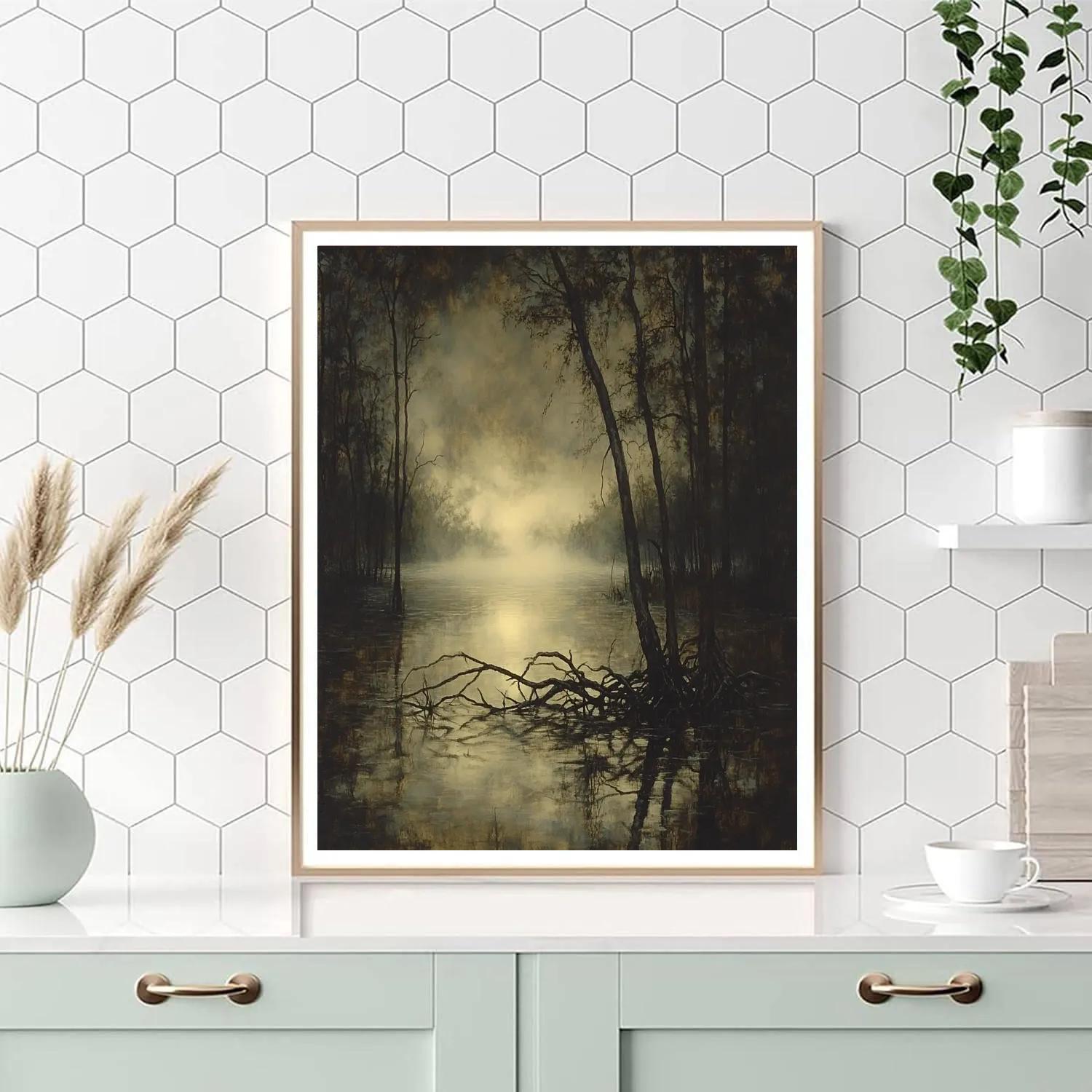 Francisco Goya Inspired Midnight Swamp With Fog Veils Paint by numbers art