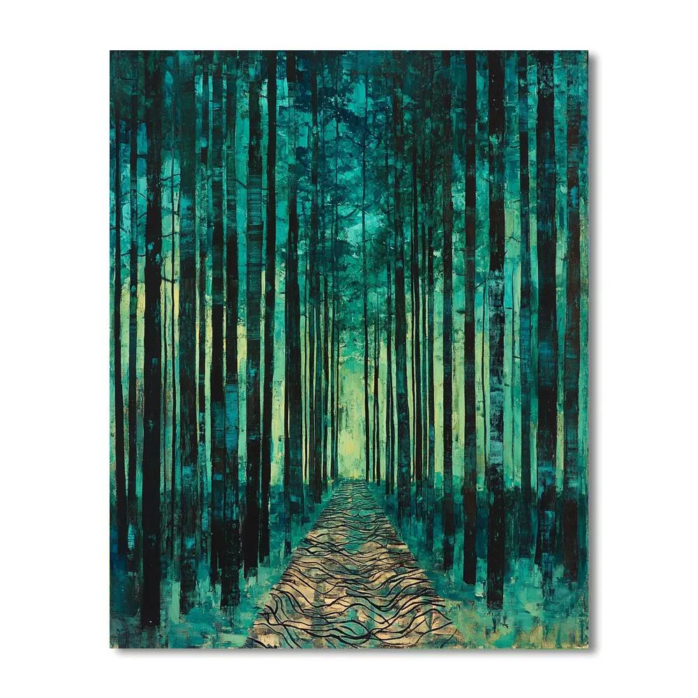 Emily Carr Inspired Monumental Rainforest Rhythm Numbered painting kits