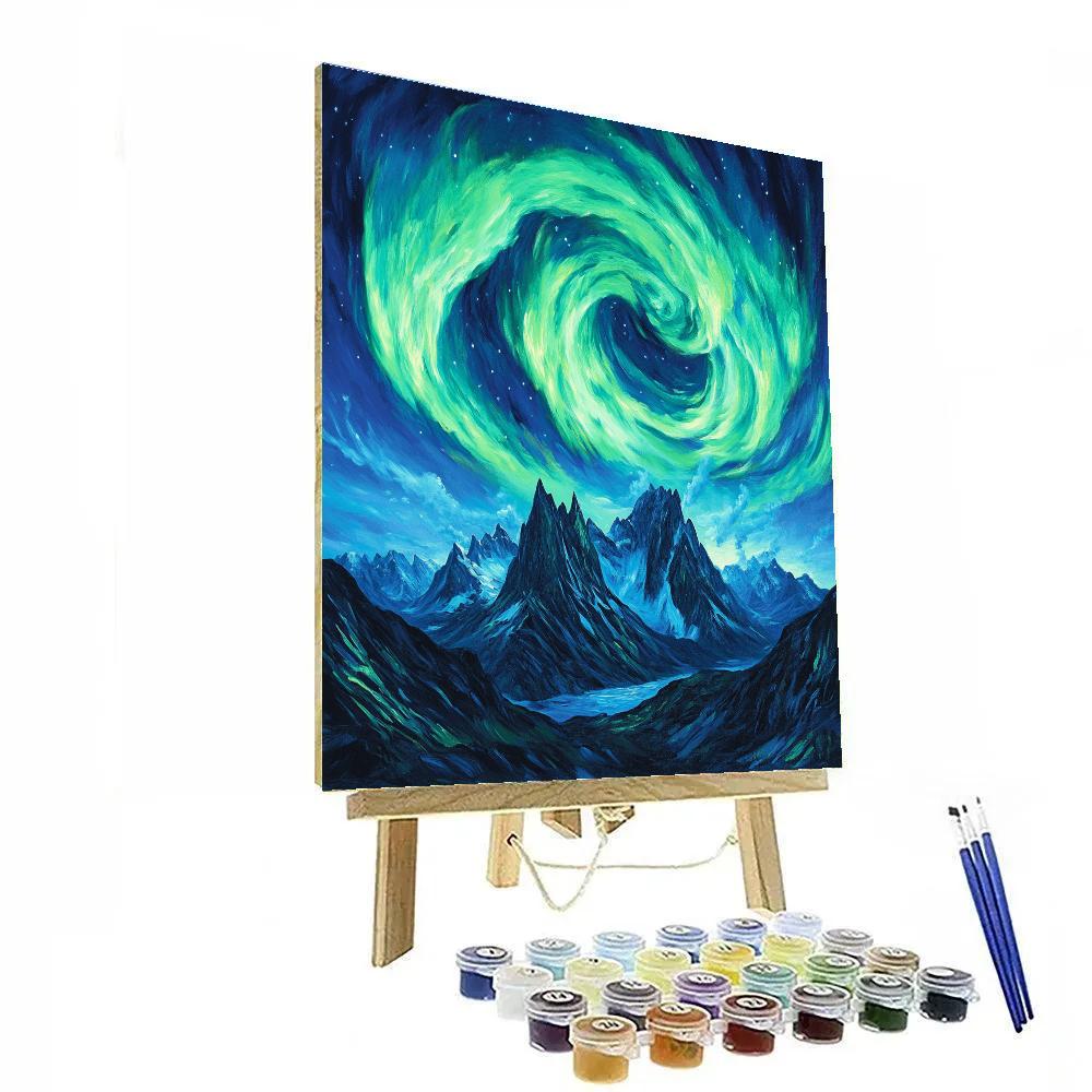 Edvard Munch Inspired Ethereal Northern Lights paint by color