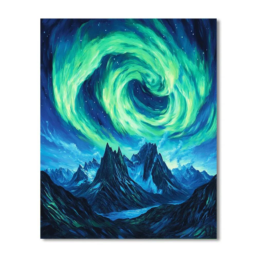 Edvard Munch Inspired Ethereal Northern Lights paint by color