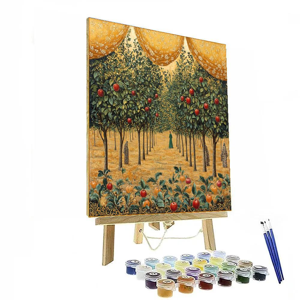 Gustave Klimt Inspired Winter Orchard paint by number
