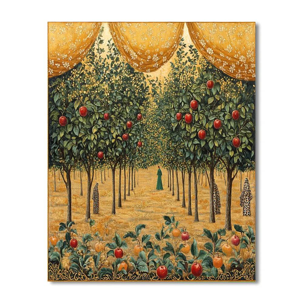 Gustave Klimt Inspired Winter Orchard paint by number