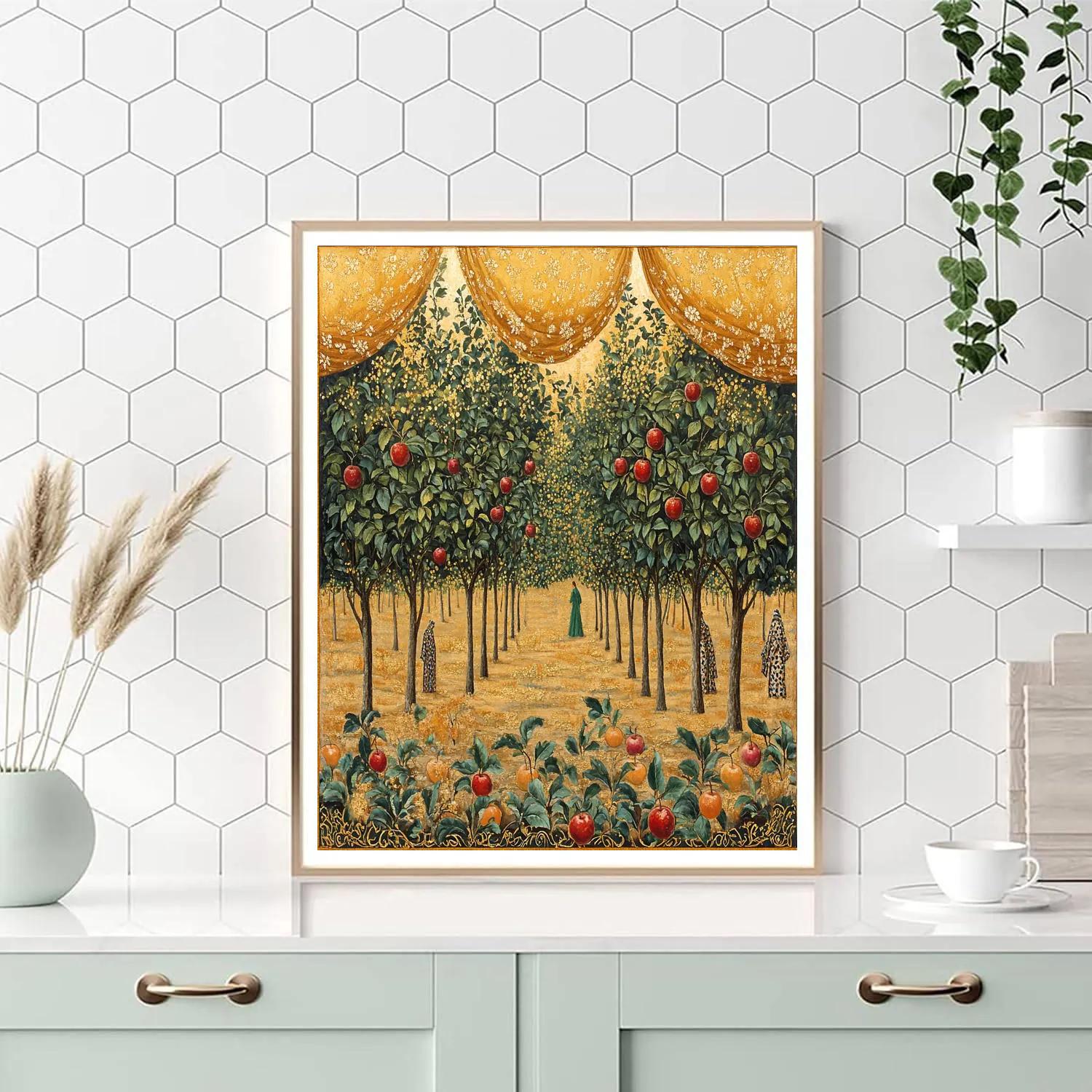 Gustave Klimt Inspired Winter Orchard paint by number