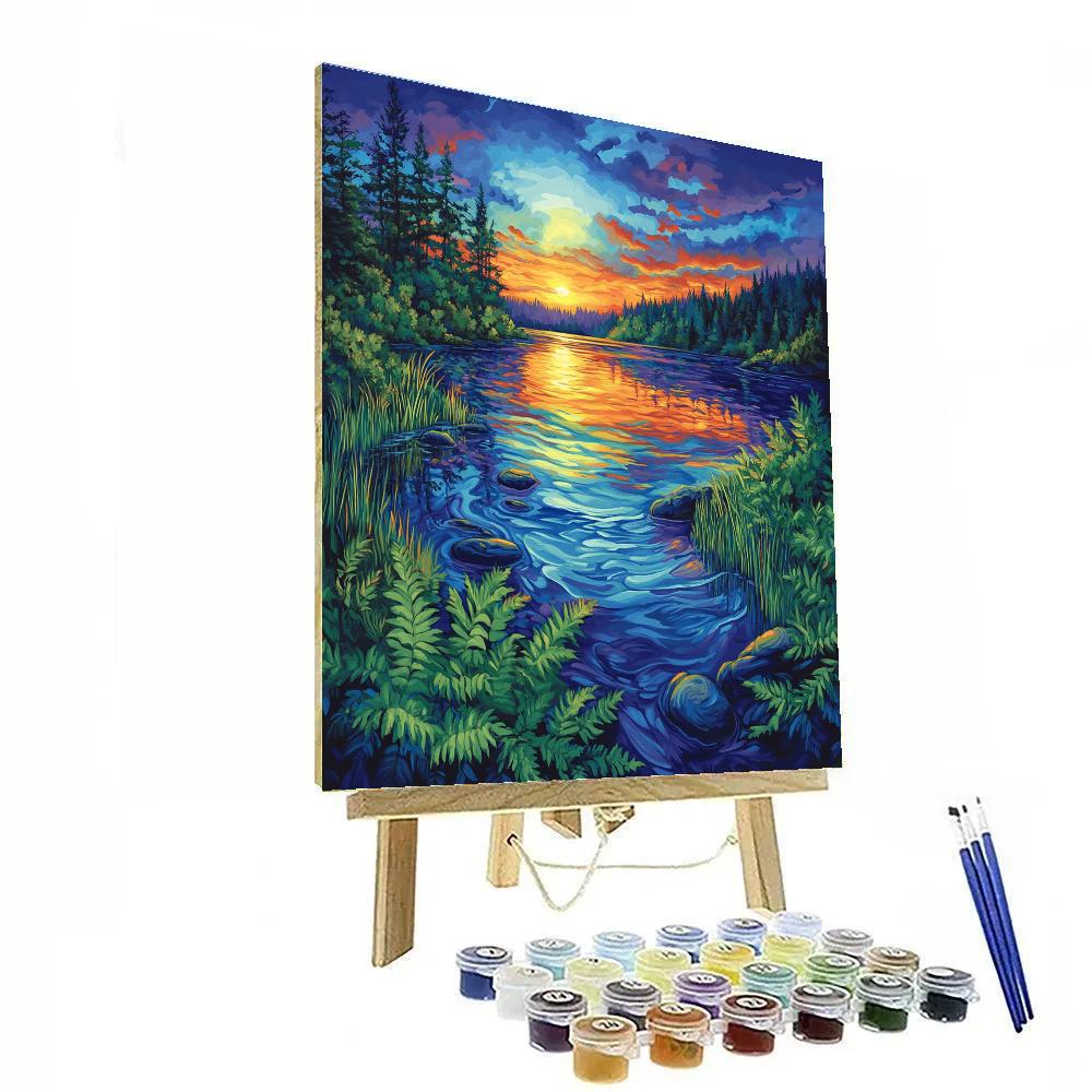 Frederick Varley Inspired Luminous Twilight Over Crystal Lake Numbered painting kits