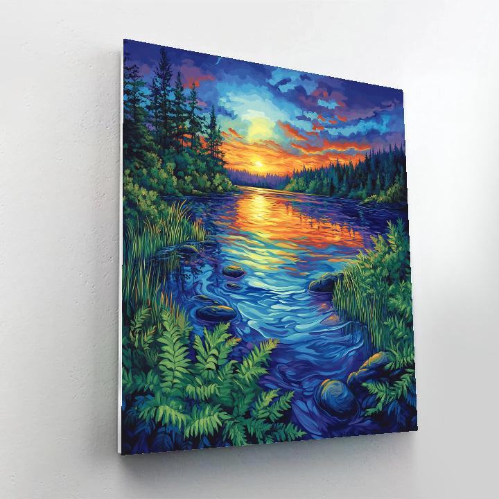 Frederick Varley Inspired Luminous Twilight Over Crystal Lake Numbered painting kits