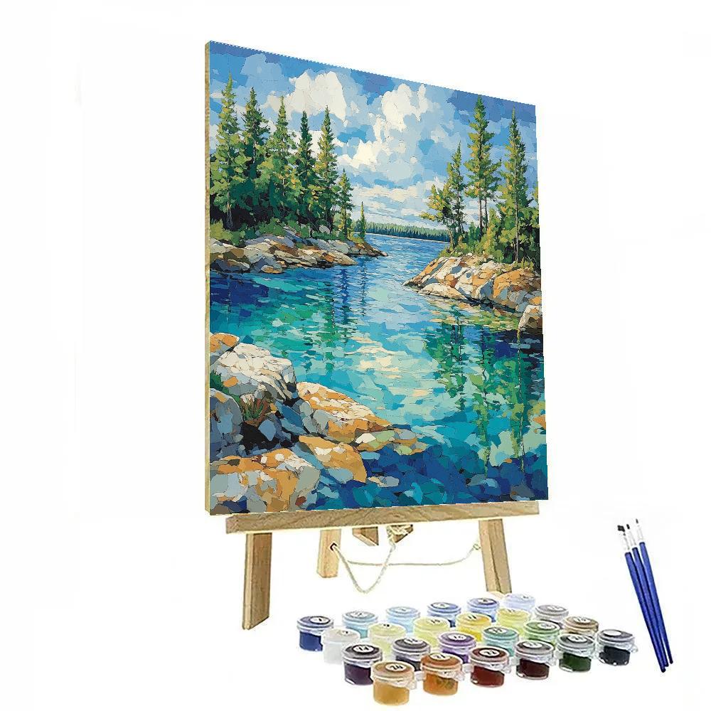 Franklin Carmichael Inspired Summer Pine Lakeside Harmony paint by color