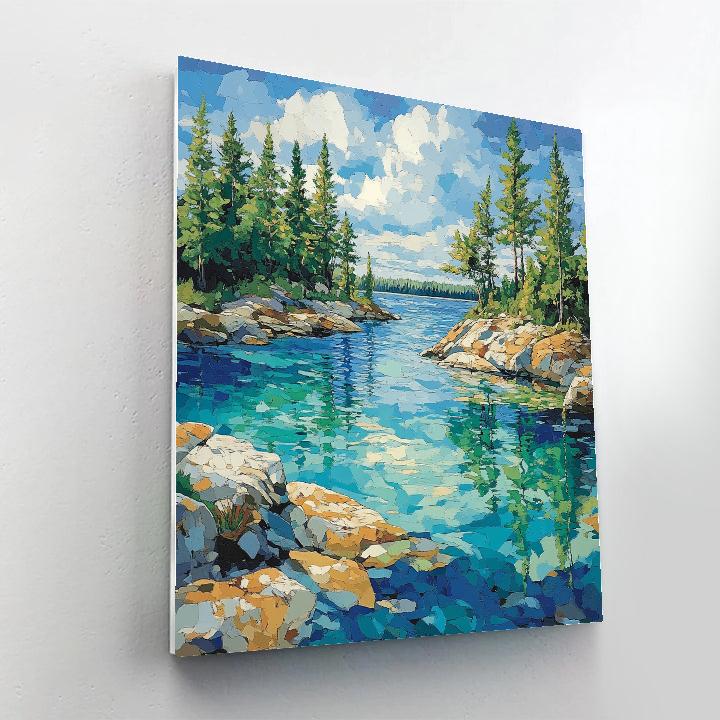 Franklin Carmichael Inspired Summer Pine Lakeside Harmony paint by color