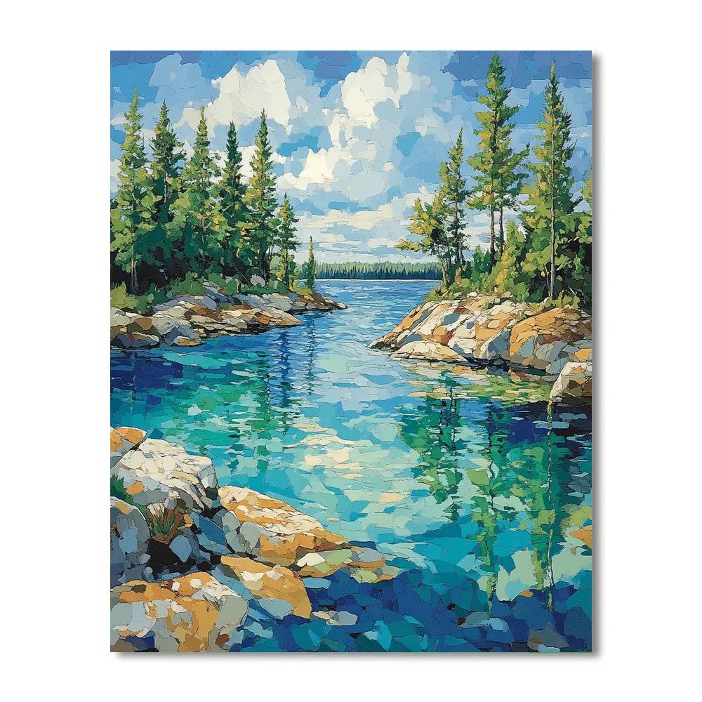 Franklin Carmichael Inspired Summer Pine Lakeside Harmony paint by color