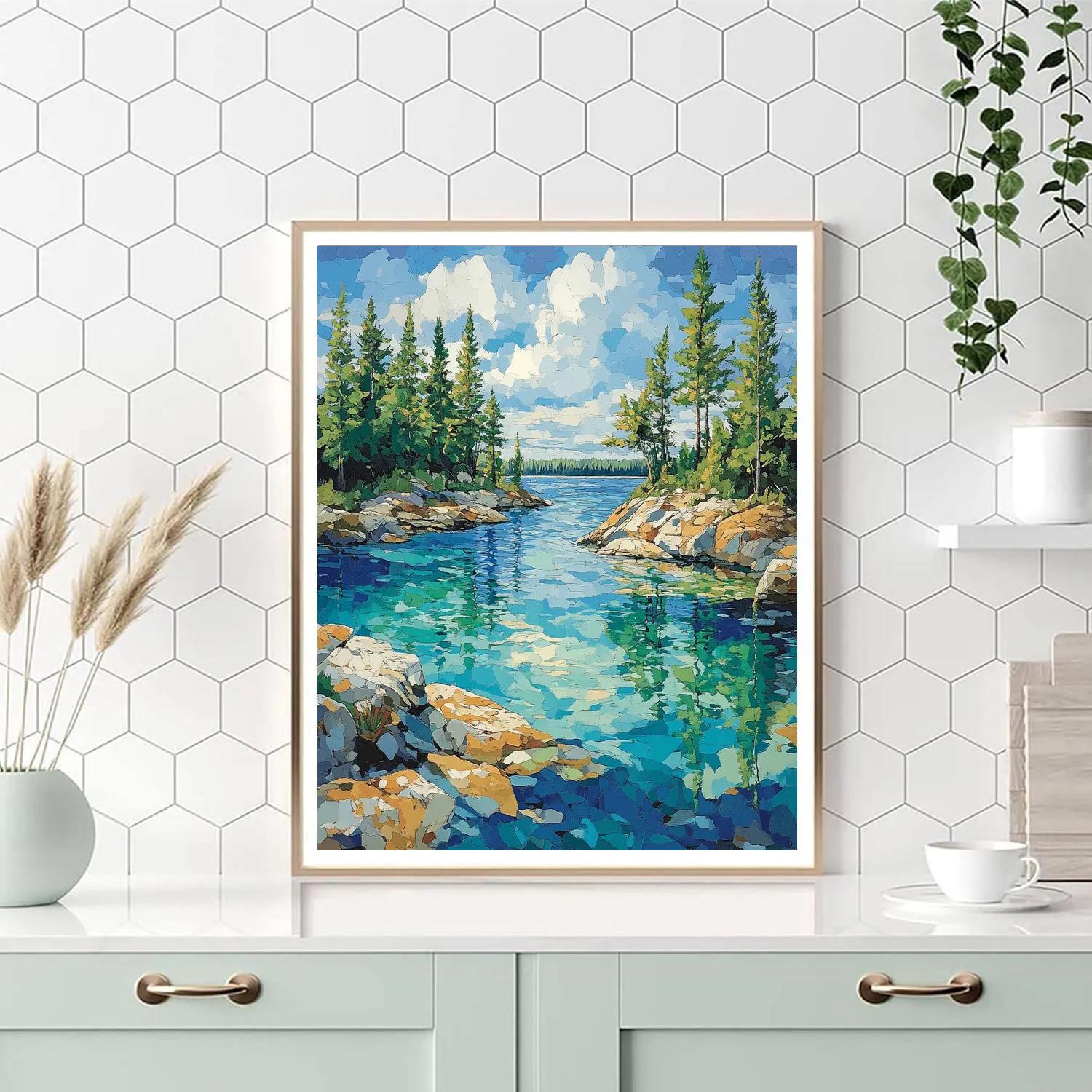 Franklin Carmichael Inspired Summer Pine Lakeside Harmony paint by color
