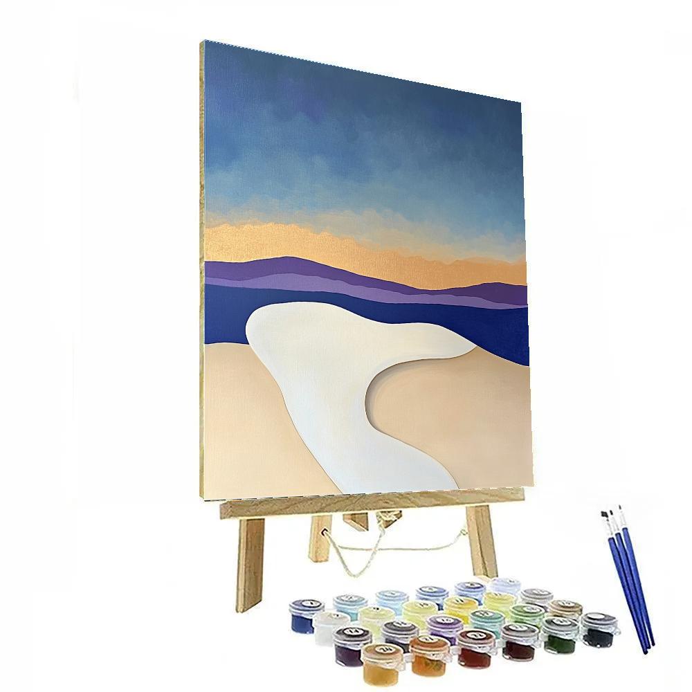 Georgia OKeeffe Inspired Radiant Desert Bone Against Sky Numbered painting kits