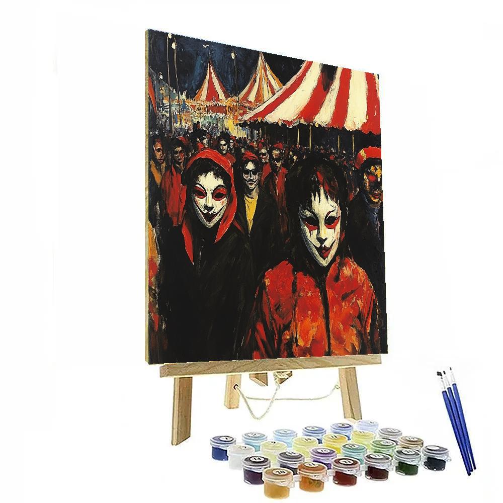 Francisco Goya Inspired Carnival Of Masks paint by numbers