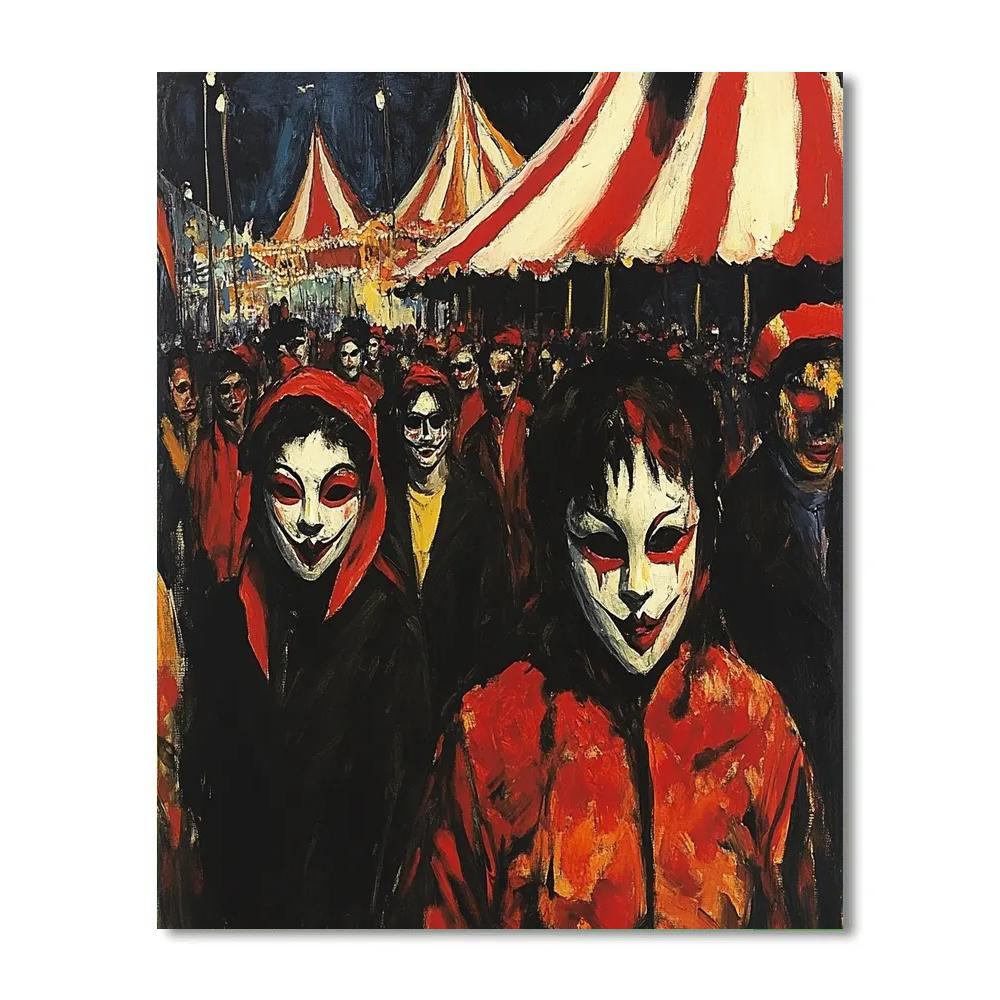 Francisco Goya Inspired Carnival Of Masks paint by numbers