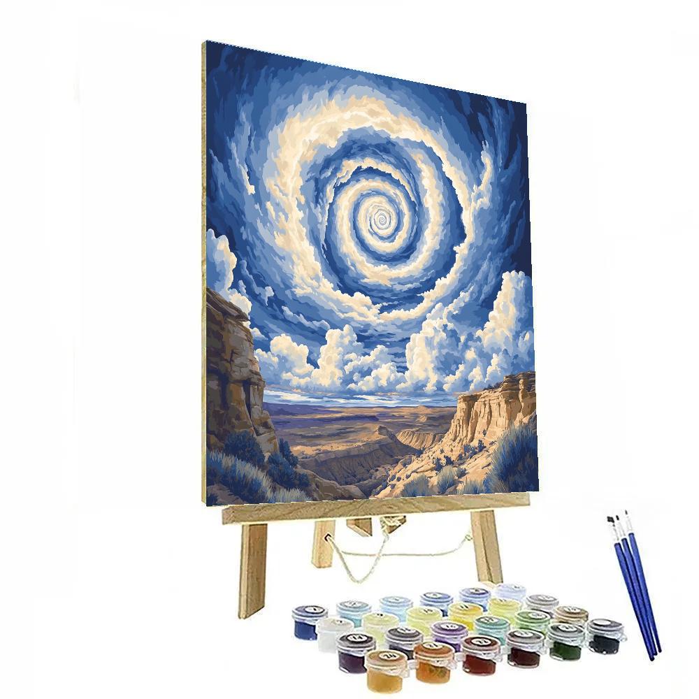 Georgia OKeeffe Inspired Spiral Cloud Over Mesa paint by numbers