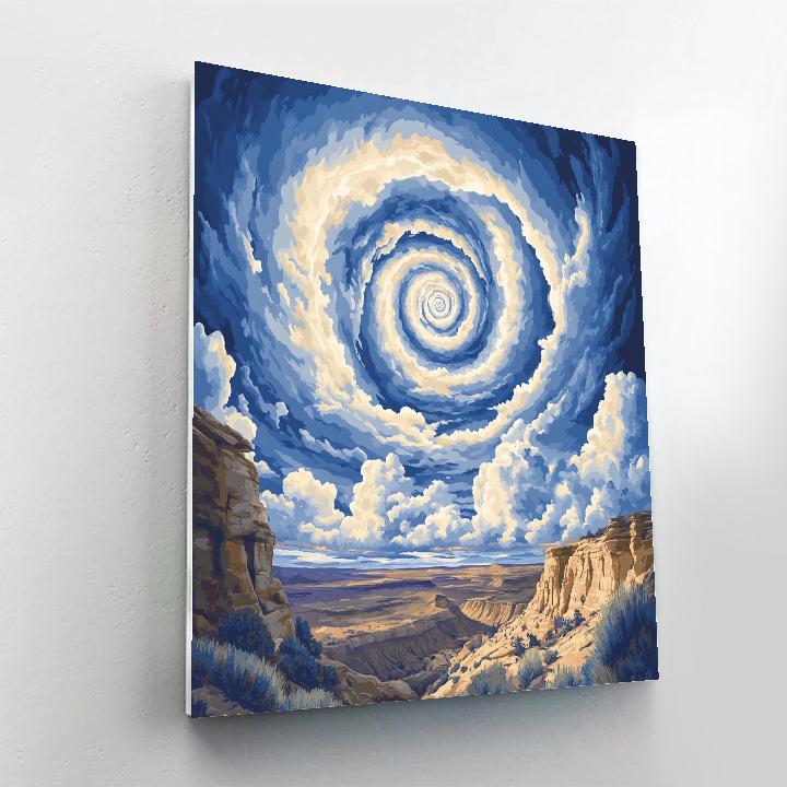 Georgia OKeeffe Inspired Spiral Cloud Over Mesa paint by numbers