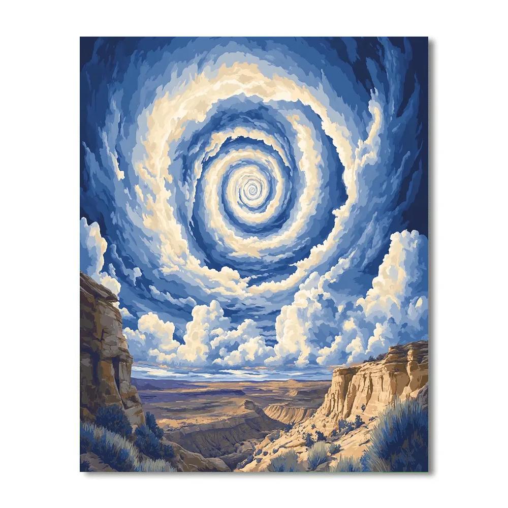 Georgia OKeeffe Inspired Spiral Cloud Over Mesa paint by numbers
