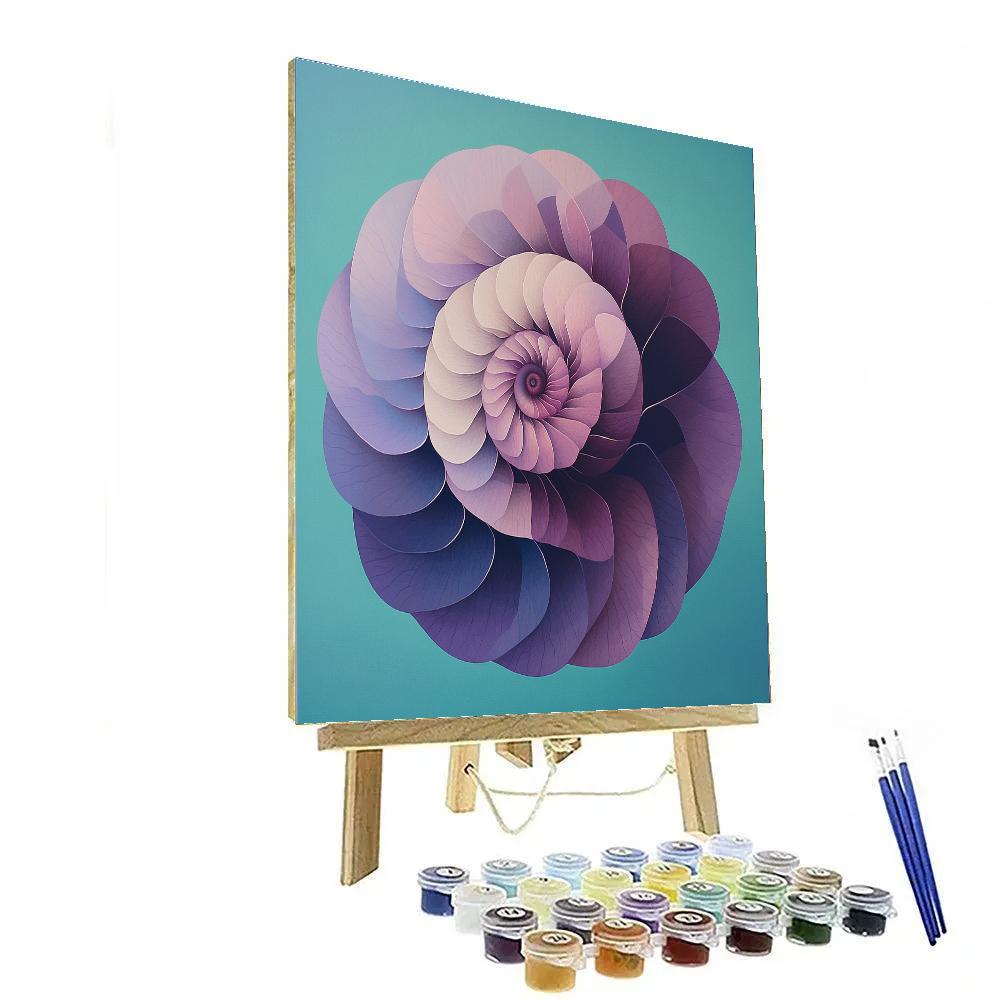 Georgia OKeeffe Inspired Violet Shell Abstraction Number painting