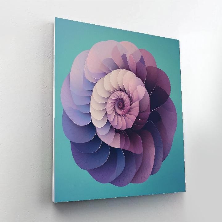 Georgia OKeeffe Inspired Violet Shell Abstraction Number painting