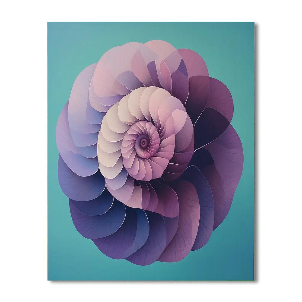 Georgia OKeeffe Inspired Violet Shell Abstraction Number painting