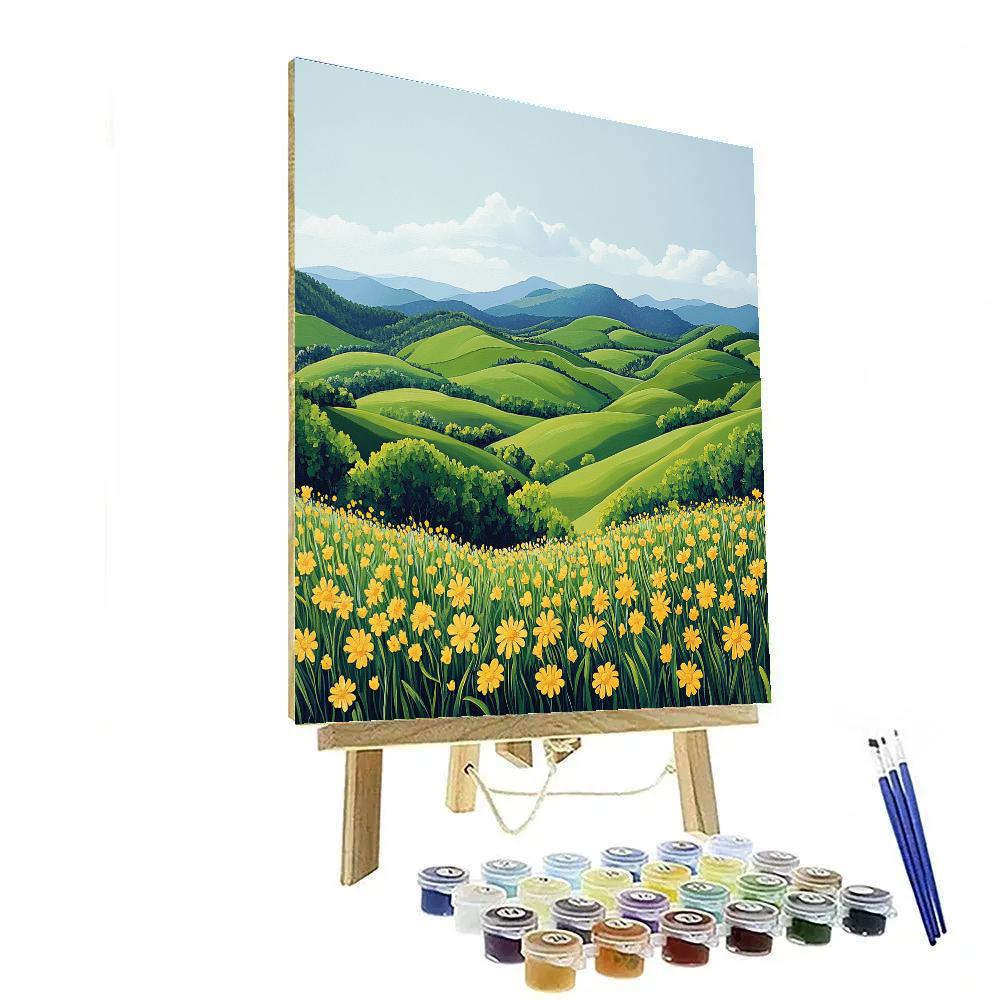 Franklin Carmichael Inspired Springtime Meadow And Distant Hills Numbered painting kits