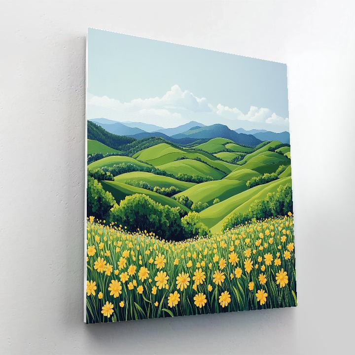 Franklin Carmichael Inspired Springtime Meadow And Distant Hills Numbered painting kits